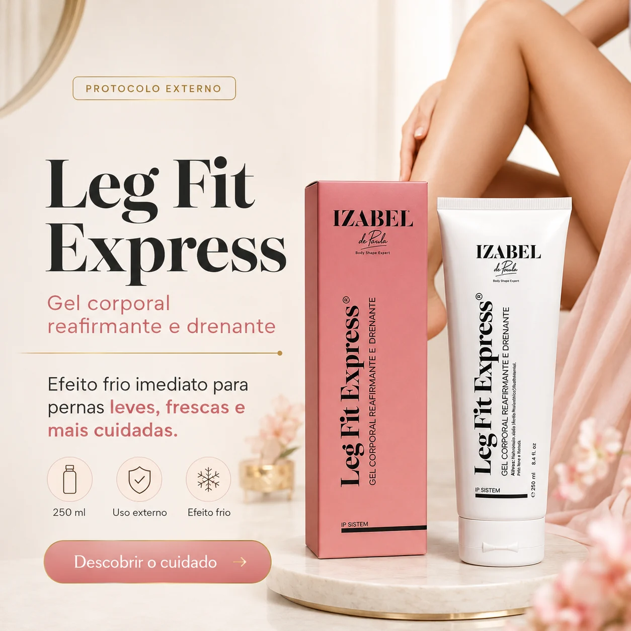 gel leg fit express — imagem premium do protocolo