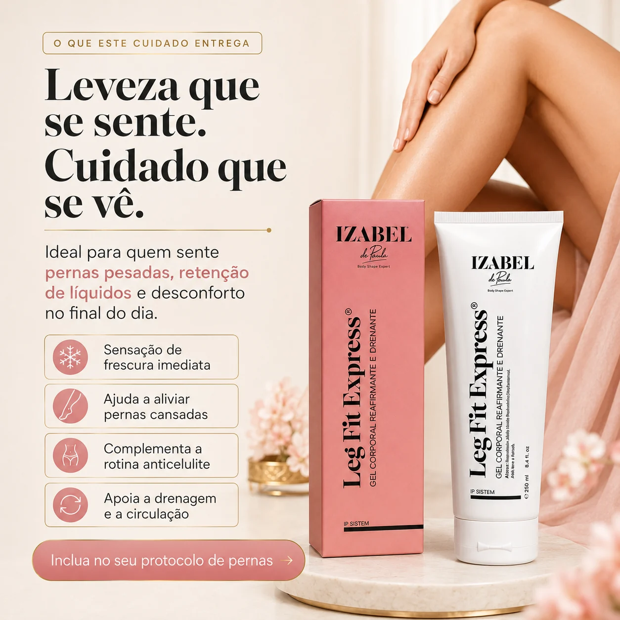 gel leg fit express — imagem premium do protocolo